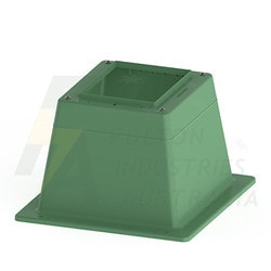 Extra large opening wide mouth opening pillar base for standard green poly pillars complete with allen key security bolts